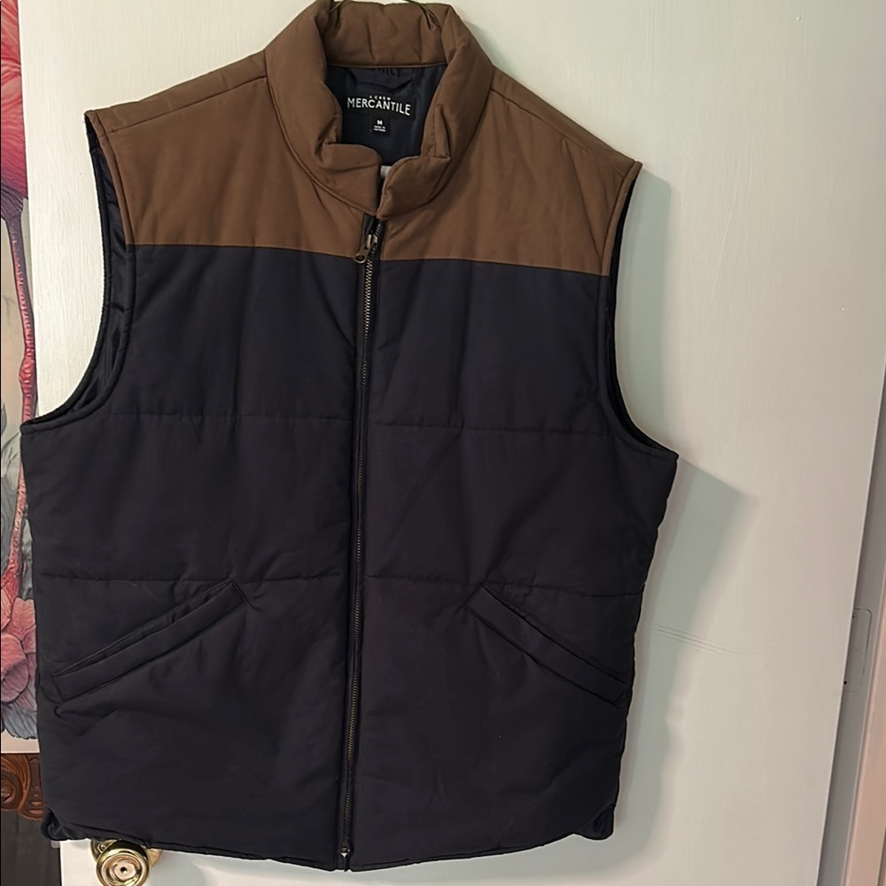 J. Crew Black and Brown Quilted Vest for Warmth